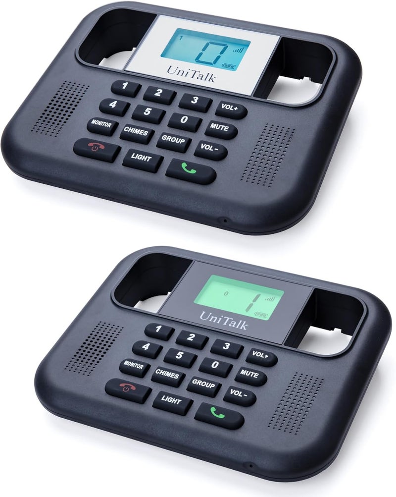 UniTalk Wireless Intercoms for Home & Office, Two-Way Real-time Full-Duplex Voice System with Offline Voice Control,Group Call & Monitor Function, Clear Sound, Long Range Up to 1/4 Mile (UT-001-1F1P) - Image 1